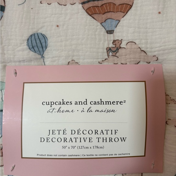 Cupcakes & Cashmere Decorative Throw with Balloon Print - Picture 2 of 3